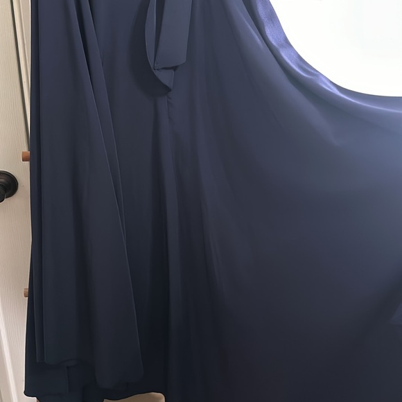 Yitemei Women’s High Waist Solid Swing Maxi Skirt w/Asymmetrical Hem & Pockets - Picture 9 of 16